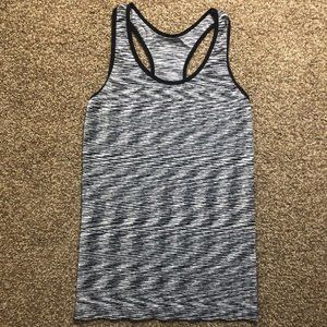 Stretchy Black and White Workout Tank Top